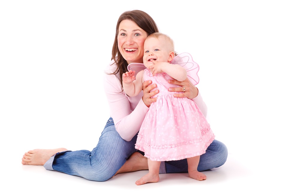 Mother with baby dressed as a fairy.