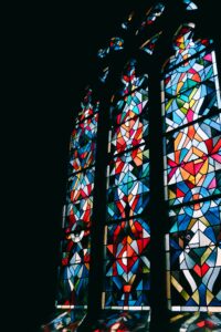 An abstract stained glass window