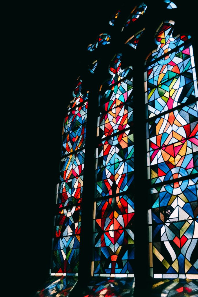 An abstract stained glass window